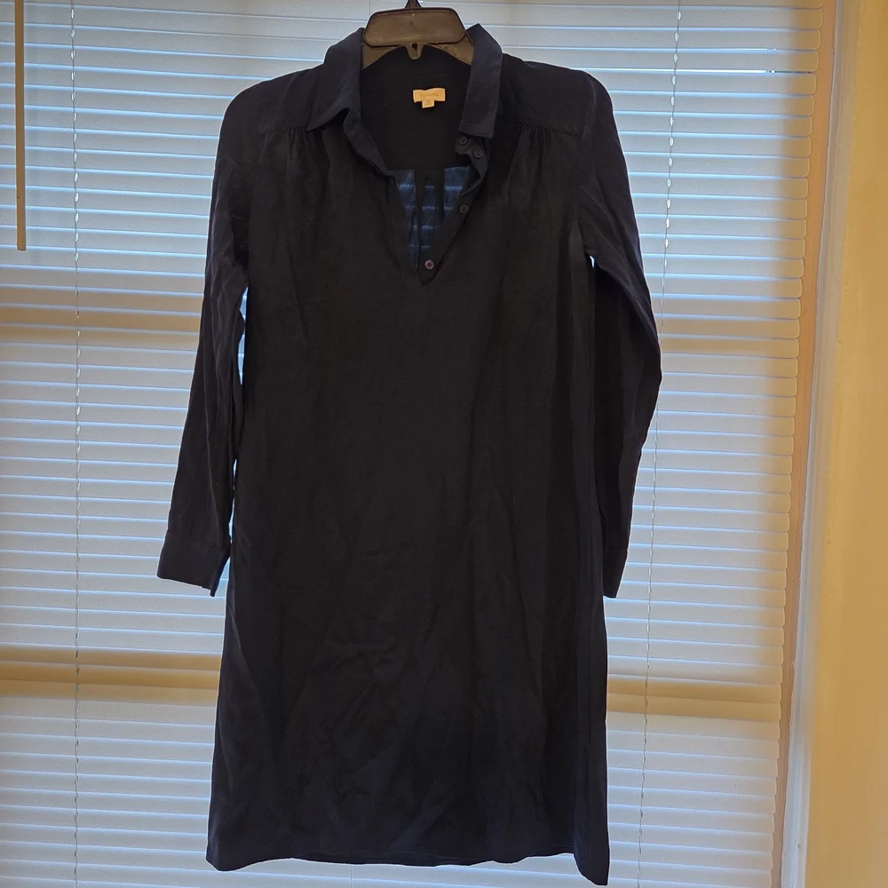 Cuyana Navy Blue Silk Dress - Picture 2 of 8
